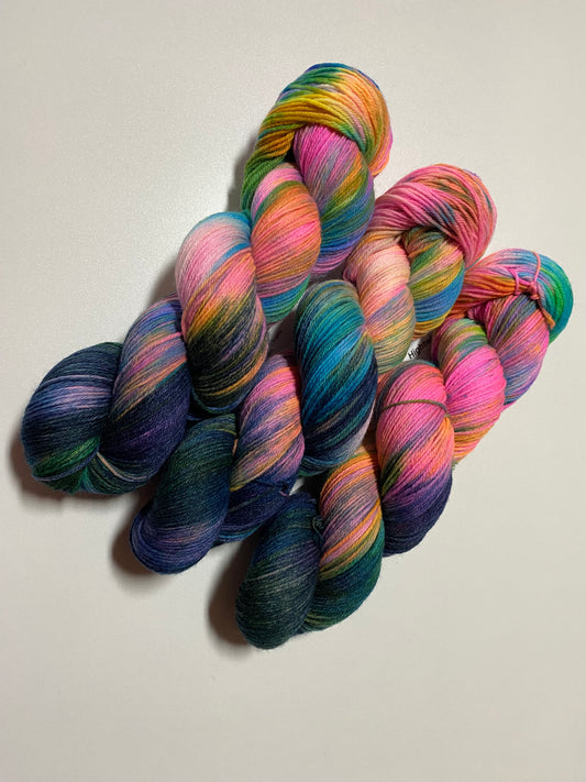 Hightwist, Handgefärbte Sockenwolle 4 Fach