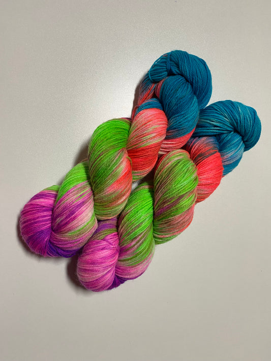 Hightwist, Handgefärbte Sockenwolle 4 Fach