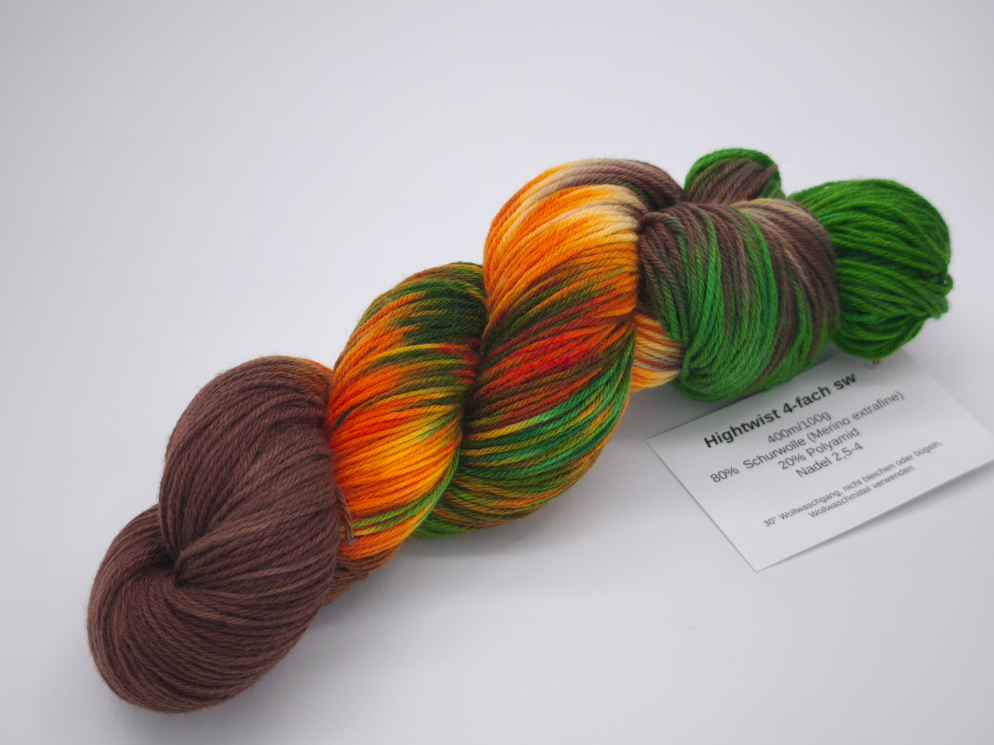 Hightwist, Handgefärbte Sockenwolle 4 Fach