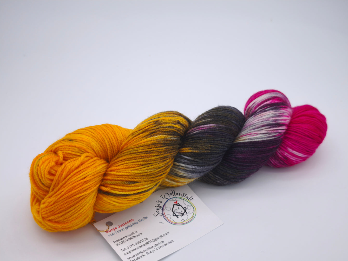 Hightwist, Handgefärbte Sockenwolle 4 Fach